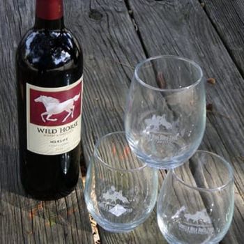 Corolla Wild Horse Fund, Wine Glass – Stemless with Etched CWHF Logo